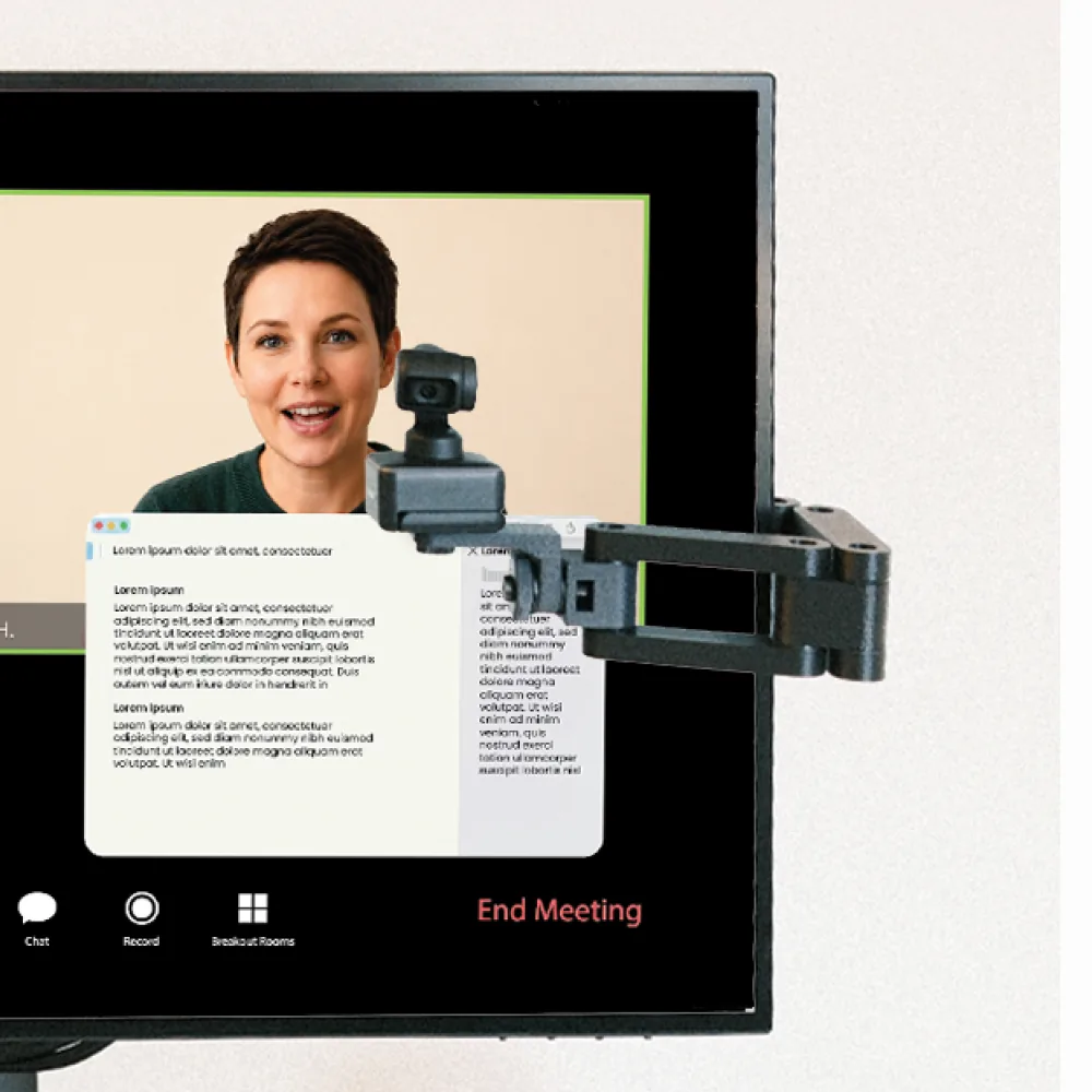 Camera eased back toward the edge of the monitor — most of the screen visible